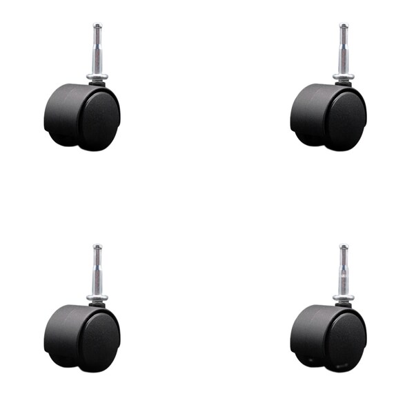 Service Caster 2'' Chair Casters Nylon Hooded Twin Wheel 5/16'' Grip Neck Stem , 4PK SCC-GN02S50-NYS-4 - main
